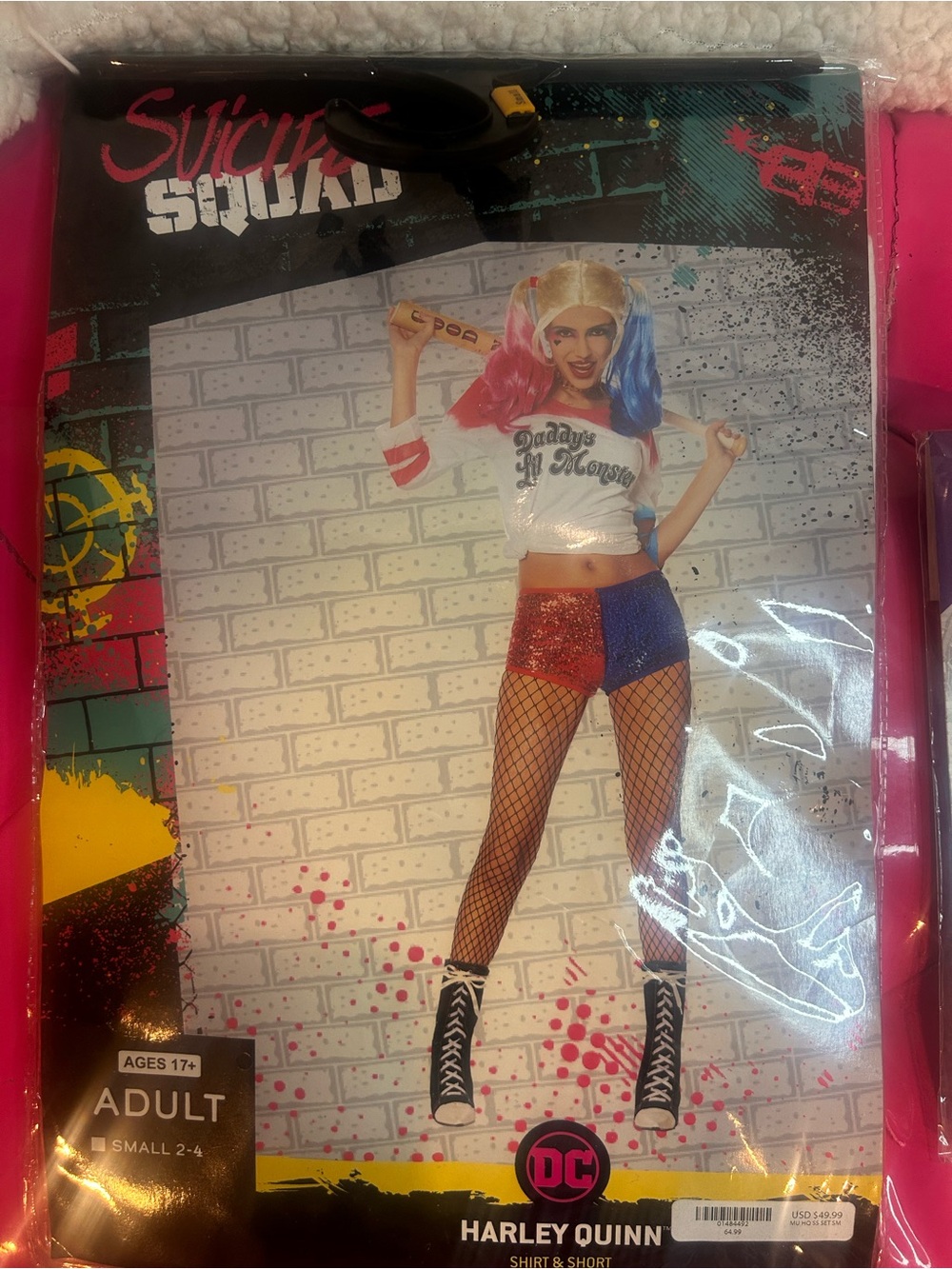 DC Harley Quinn Fingerless Gloves in Black and Red
